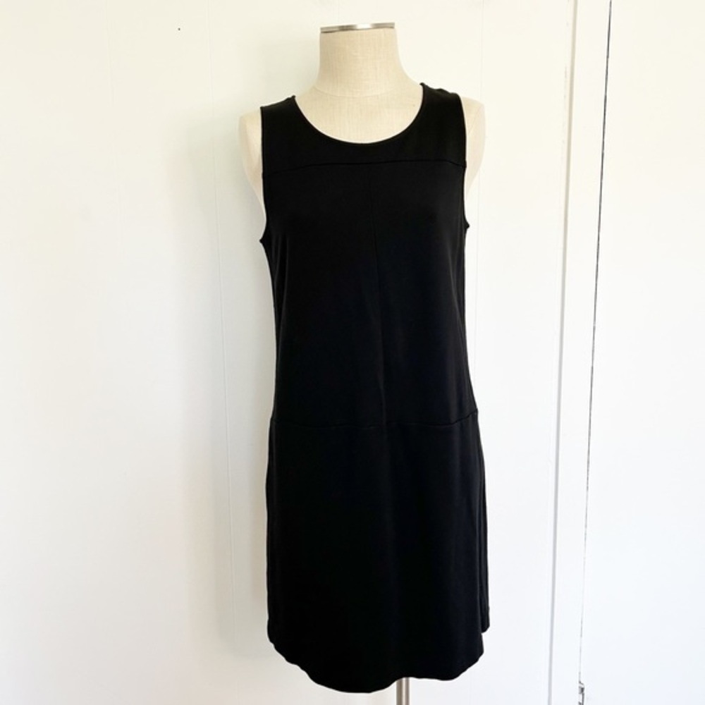 J. Jill Black Knit Scoop Neck Dress Sheath Size Medium